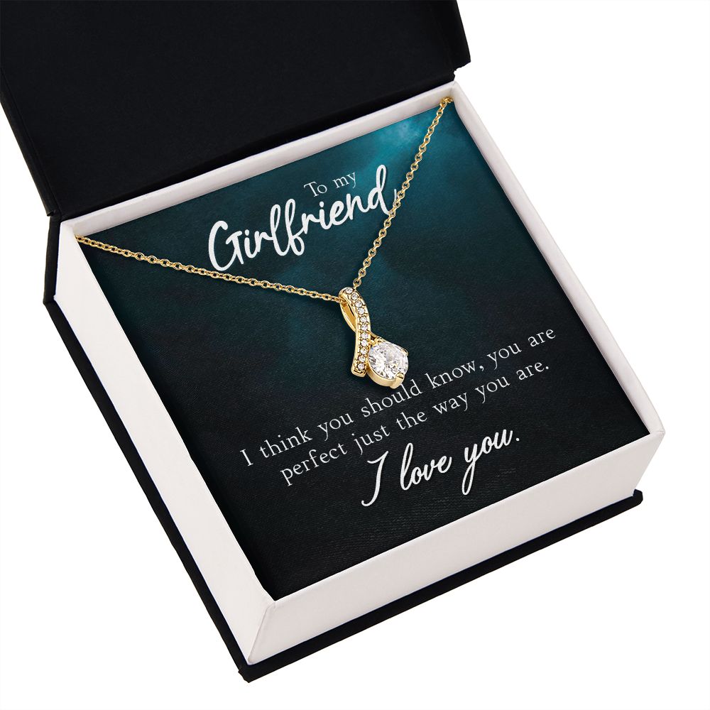 To My Girlfriend I Think You Should Know Alluring Ribbon Necklace Message Card-Express Your Love Gifts