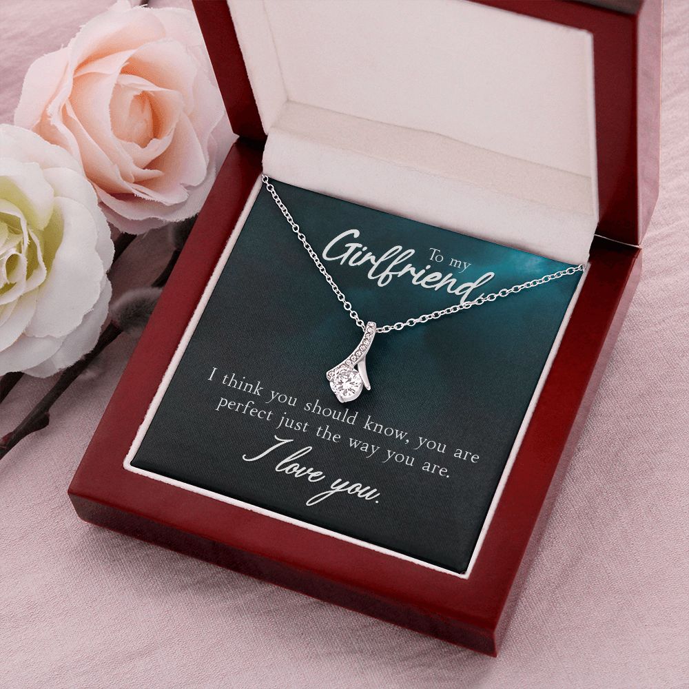To My Girlfriend I Think You Should Know Alluring Ribbon Necklace Message Card-Express Your Love Gifts