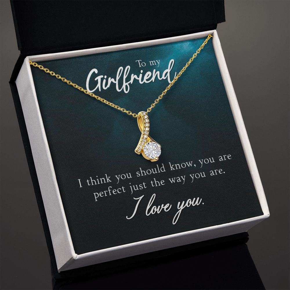 To My Girlfriend I Think You Should Know Alluring Ribbon Necklace Message Card-Express Your Love Gifts