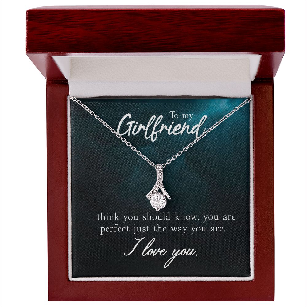 To My Girlfriend I Think You Should Know Alluring Ribbon Necklace Message Card-Express Your Love Gifts