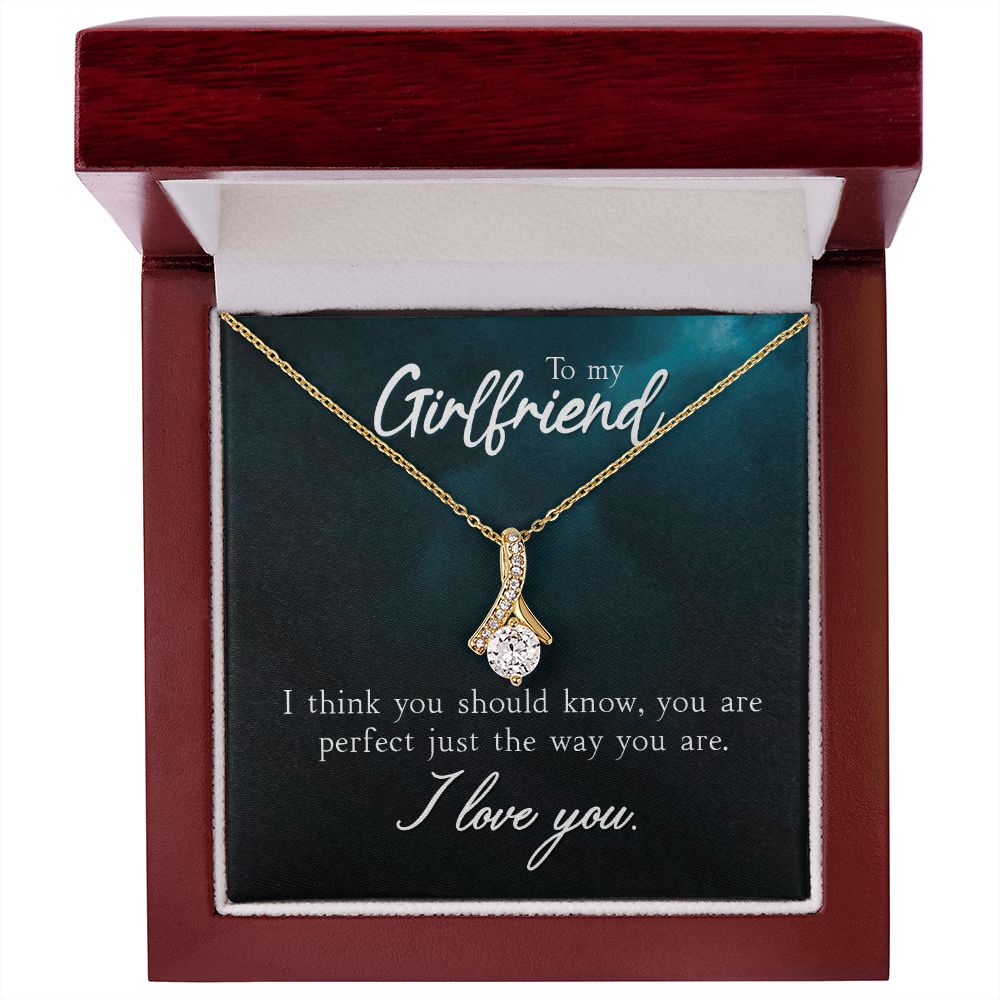 To My Girlfriend I Think You Should Know Alluring Ribbon Necklace Message Card-Express Your Love Gifts