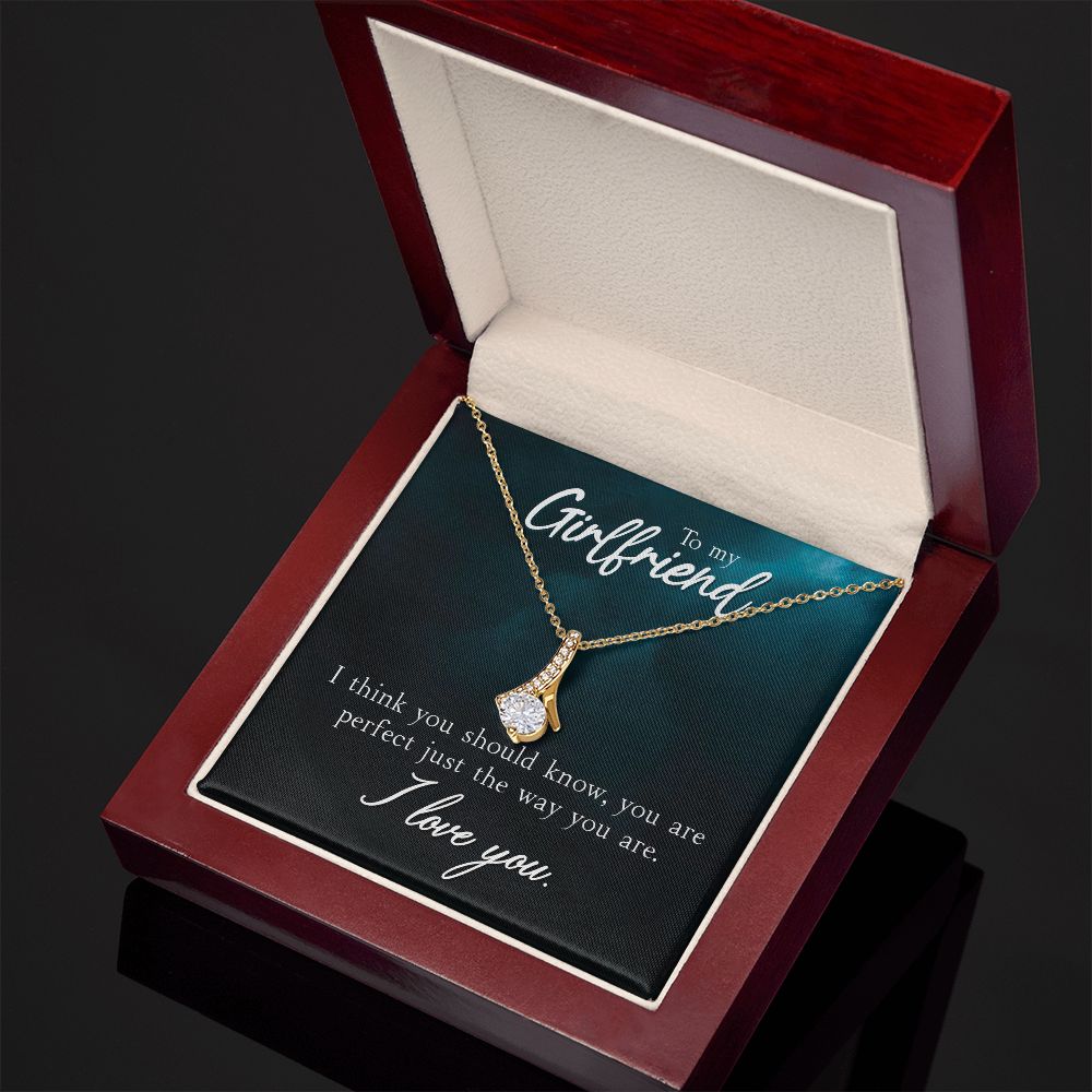 To My Girlfriend I Think You Should Know Alluring Ribbon Necklace Message Card-Express Your Love Gifts