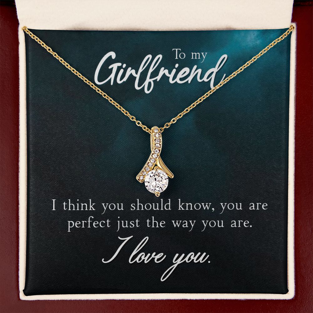 To My Girlfriend I Think You Should Know Alluring Ribbon Necklace Message Card-Express Your Love Gifts