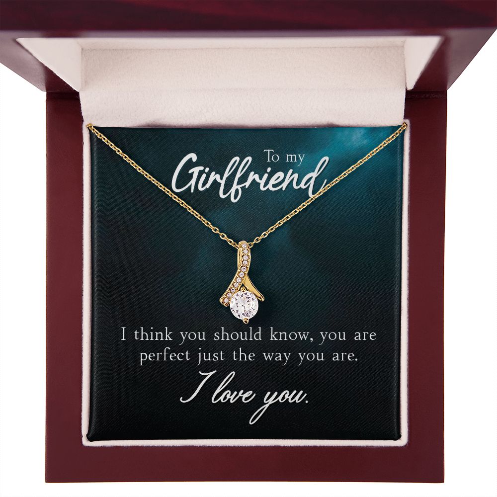 To My Girlfriend I Think You Should Know Alluring Ribbon Necklace Message Card-Express Your Love Gifts