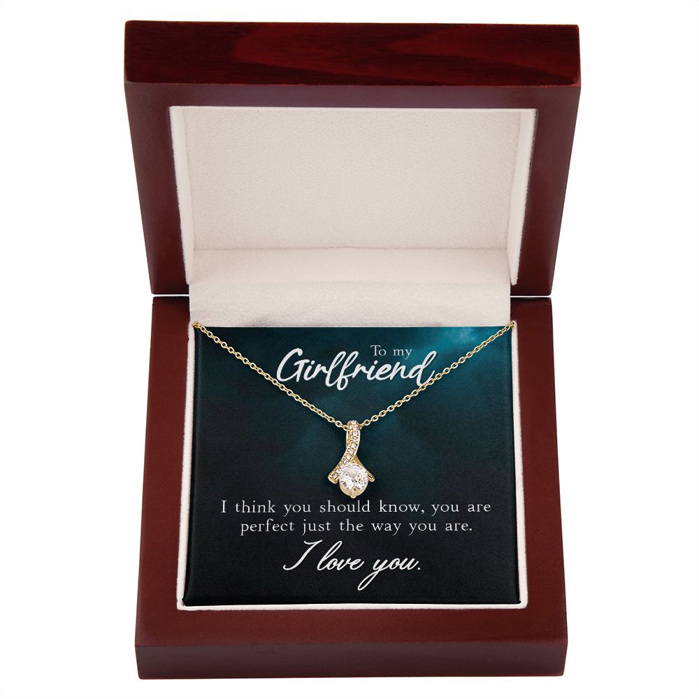 To My Girlfriend I Think You Should Know Alluring Ribbon Necklace Message Card-Express Your Love Gifts