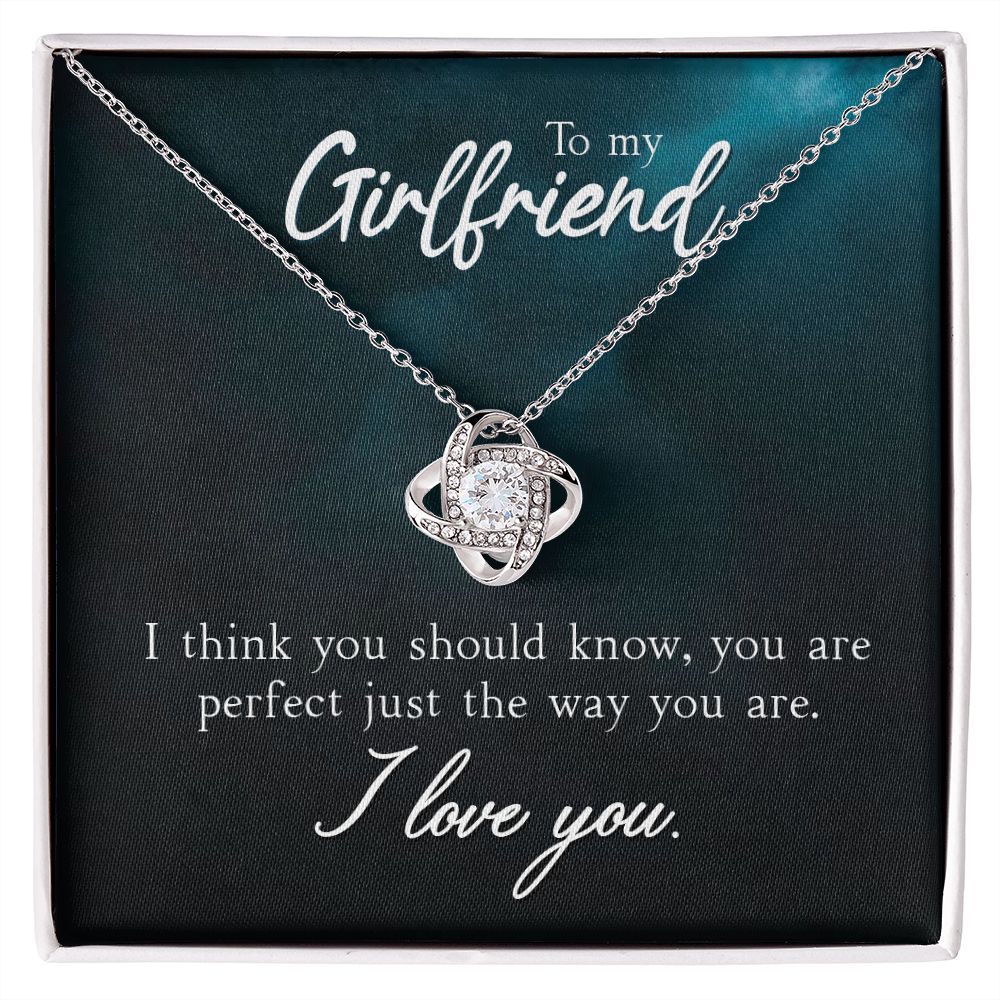 To My Girlfriend I Think You Should Know Infinity Knot Necklace Message Card-Express Your Love Gifts