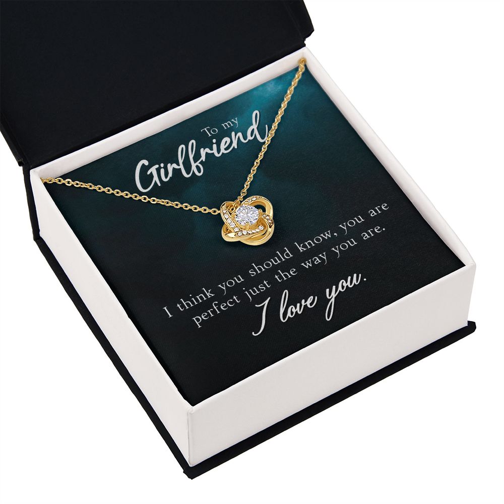To My Girlfriend I Think You Should Know Infinity Knot Necklace Message Card-Express Your Love Gifts