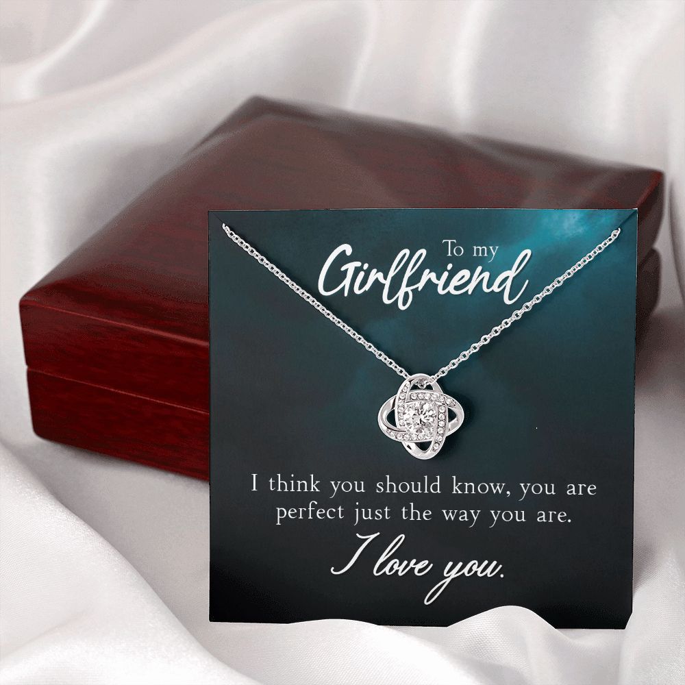 To My Girlfriend I Think You Should Know Infinity Knot Necklace Message Card-Express Your Love Gifts