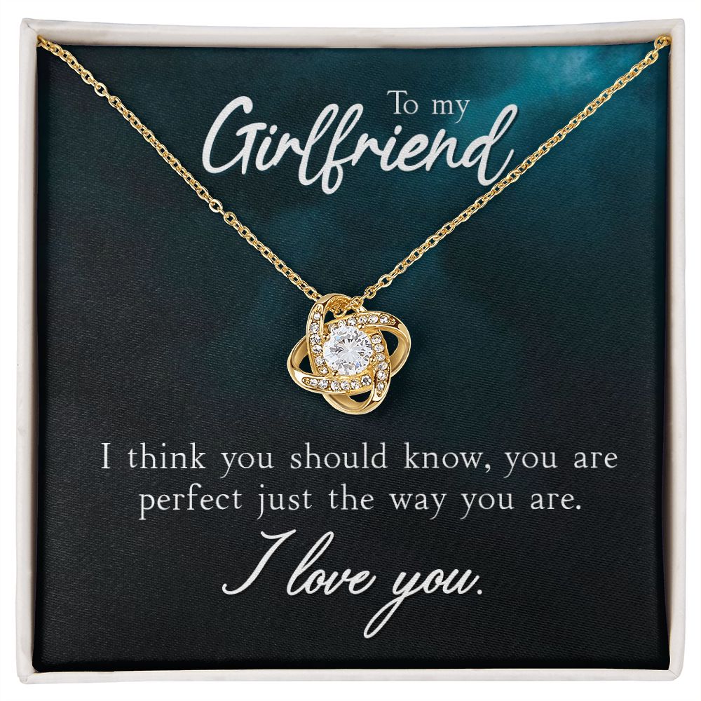 To My Girlfriend I Think You Should Know Infinity Knot Necklace Message Card-Express Your Love Gifts