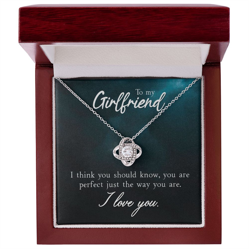 To My Girlfriend I Think You Should Know Infinity Knot Necklace Message Card-Express Your Love Gifts
