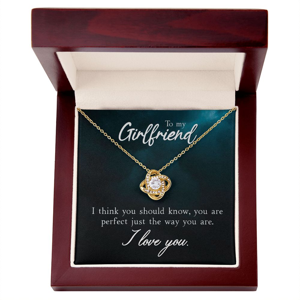 To My Girlfriend I Think You Should Know Infinity Knot Necklace Message Card-Express Your Love Gifts