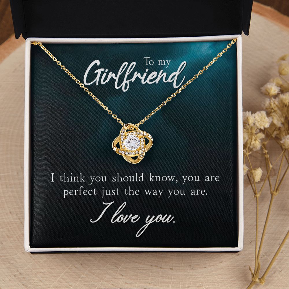 To My Girlfriend I Think You Should Know Infinity Knot Necklace Message Card-Express Your Love Gifts