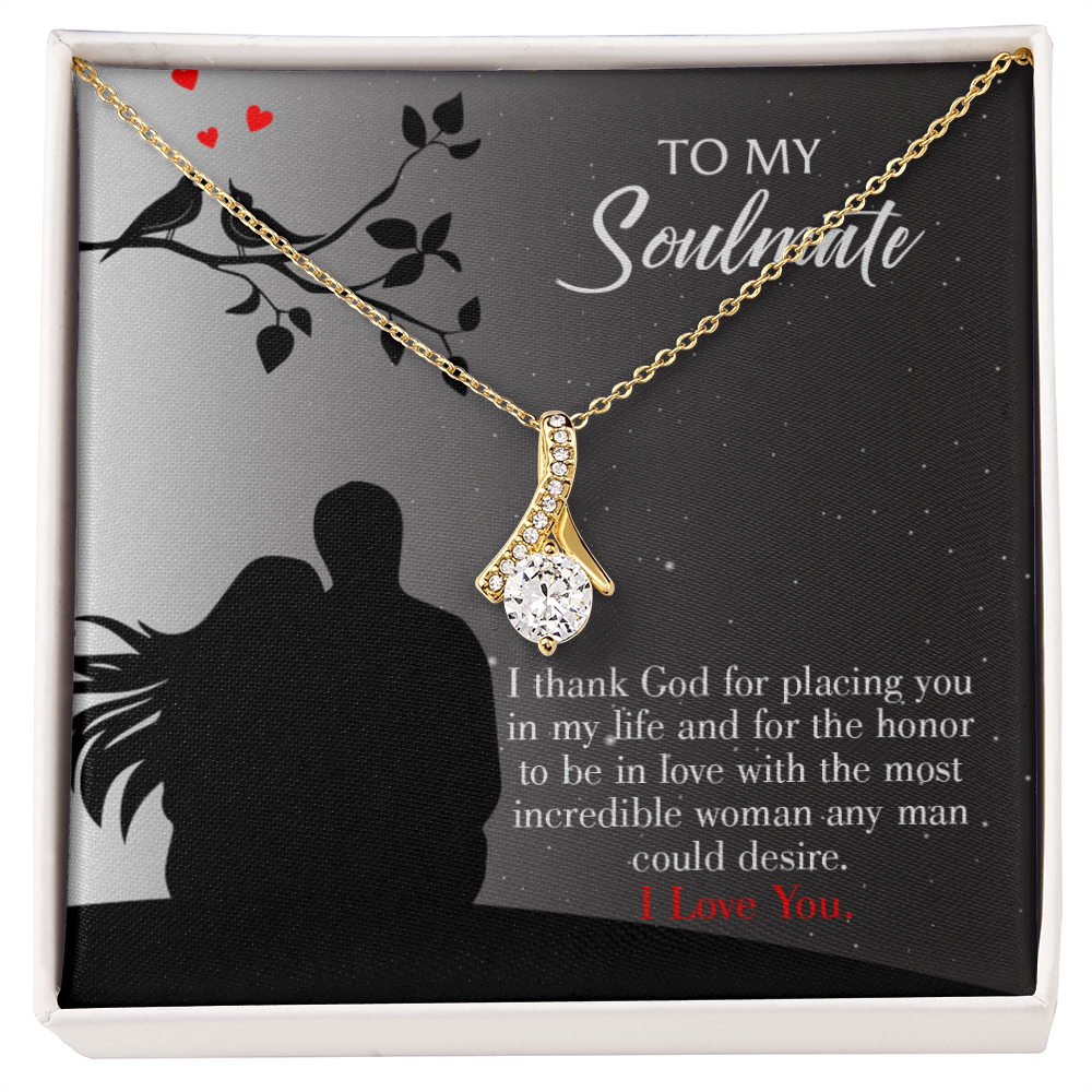 To My Girlfriend Incredible Woman Alluring Ribbon Necklace Message Card-Express Your Love Gifts