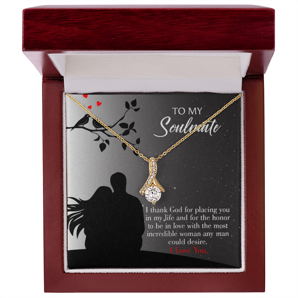 To My Girlfriend Incredible Woman Alluring Ribbon Necklace Message Card-Express Your Love Gifts