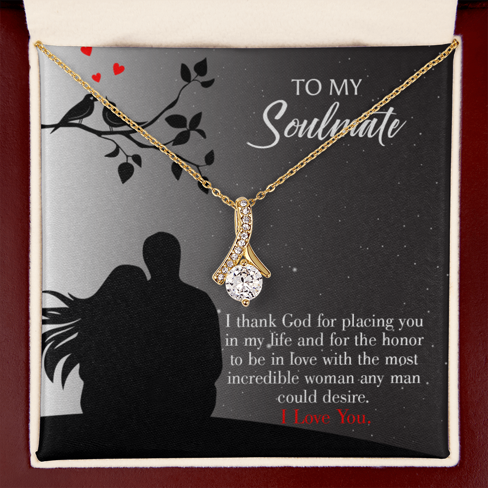 To My Girlfriend Incredible Woman Alluring Ribbon Necklace Message Card-Express Your Love Gifts