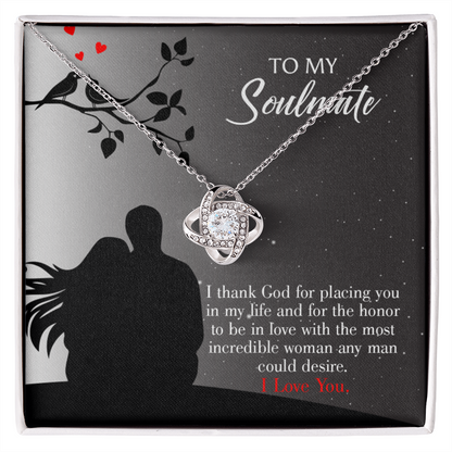To My Girlfriend Incredible Woman Infinity Knot Necklace Message Card-Express Your Love Gifts