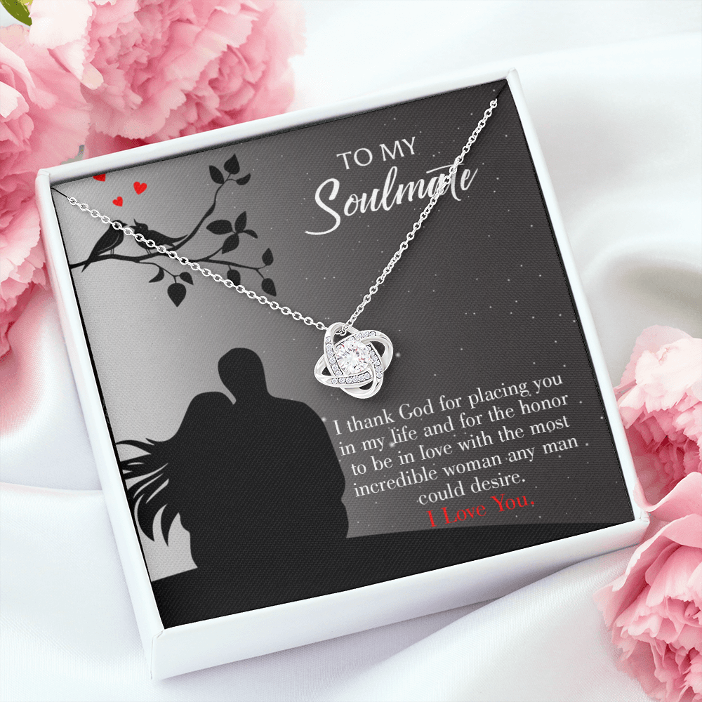 To My Girlfriend Incredible Woman Infinity Knot Necklace Message Card-Express Your Love Gifts