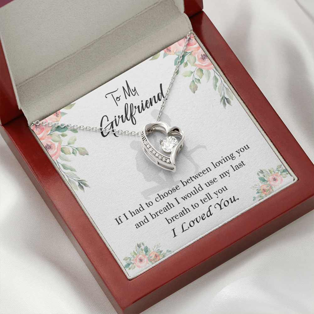 To My Girlfriend Last Breath Forever Necklace w Message Card-Express Your Love Gifts