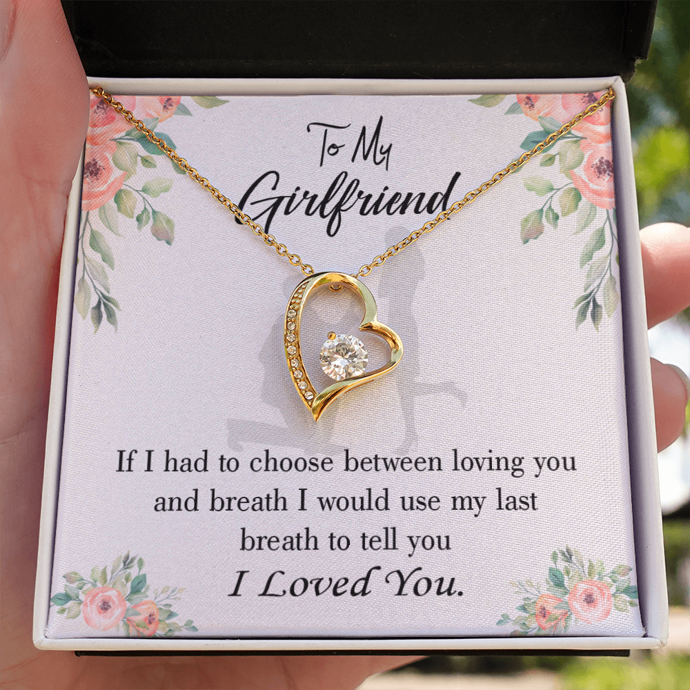 To My Girlfriend Last Breath Forever Necklace w Message Card-Express Your Love Gifts