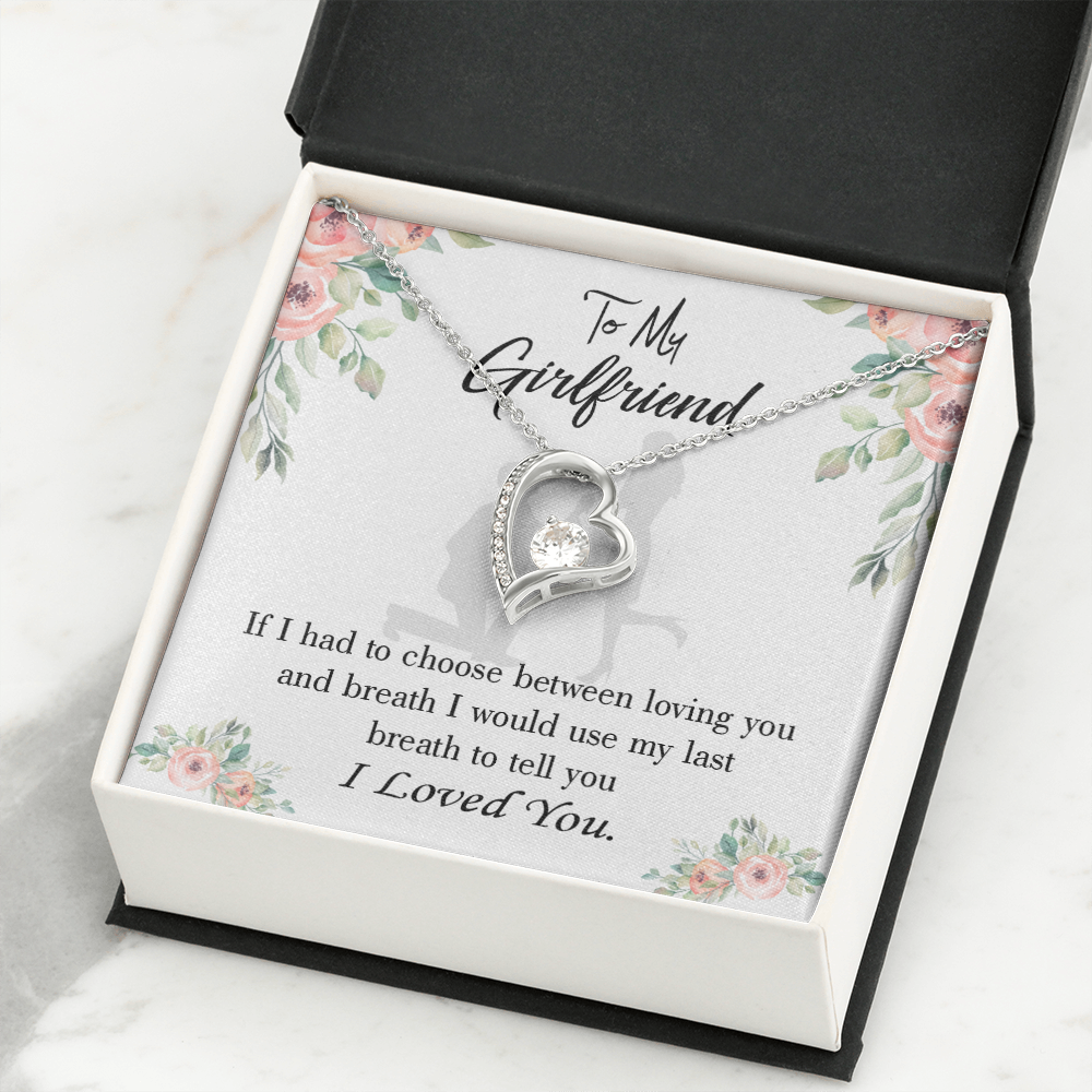 To My Girlfriend Last Breath Forever Necklace w Message Card-Express Your Love Gifts