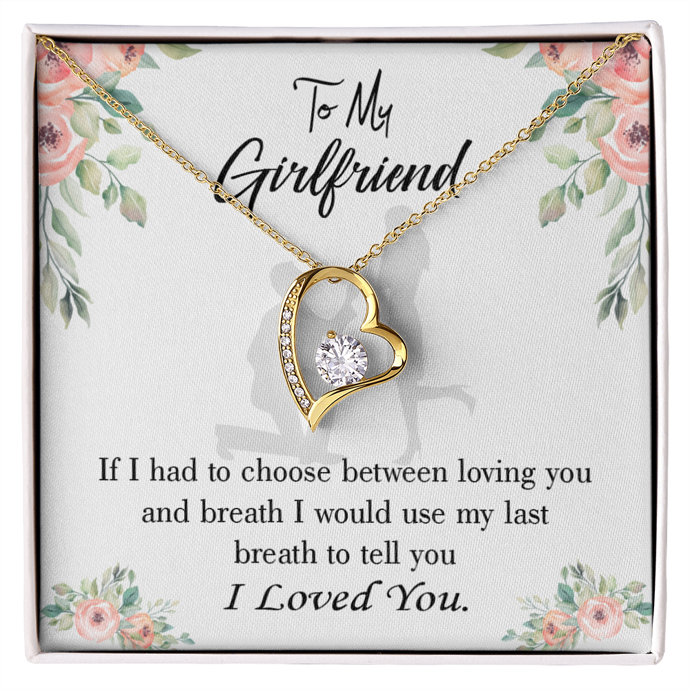 To My Girlfriend Last Breath Forever Necklace w Message Card-Express Your Love Gifts
