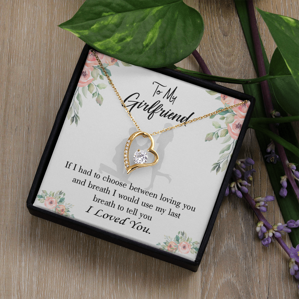 To My Girlfriend Last Breath Forever Necklace w Message Card-Express Your Love Gifts