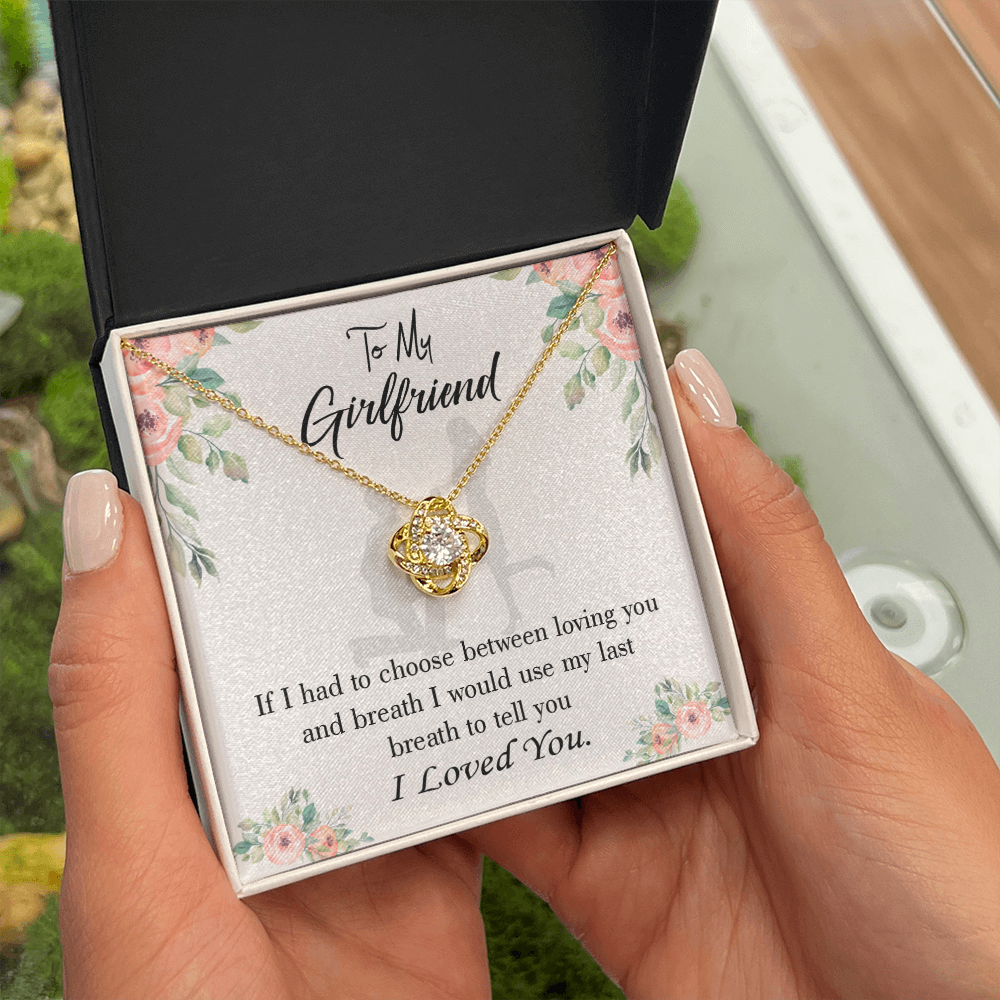 To My Girlfriend Last Breath Infinity Knot Necklace Message Card-Express Your Love Gifts