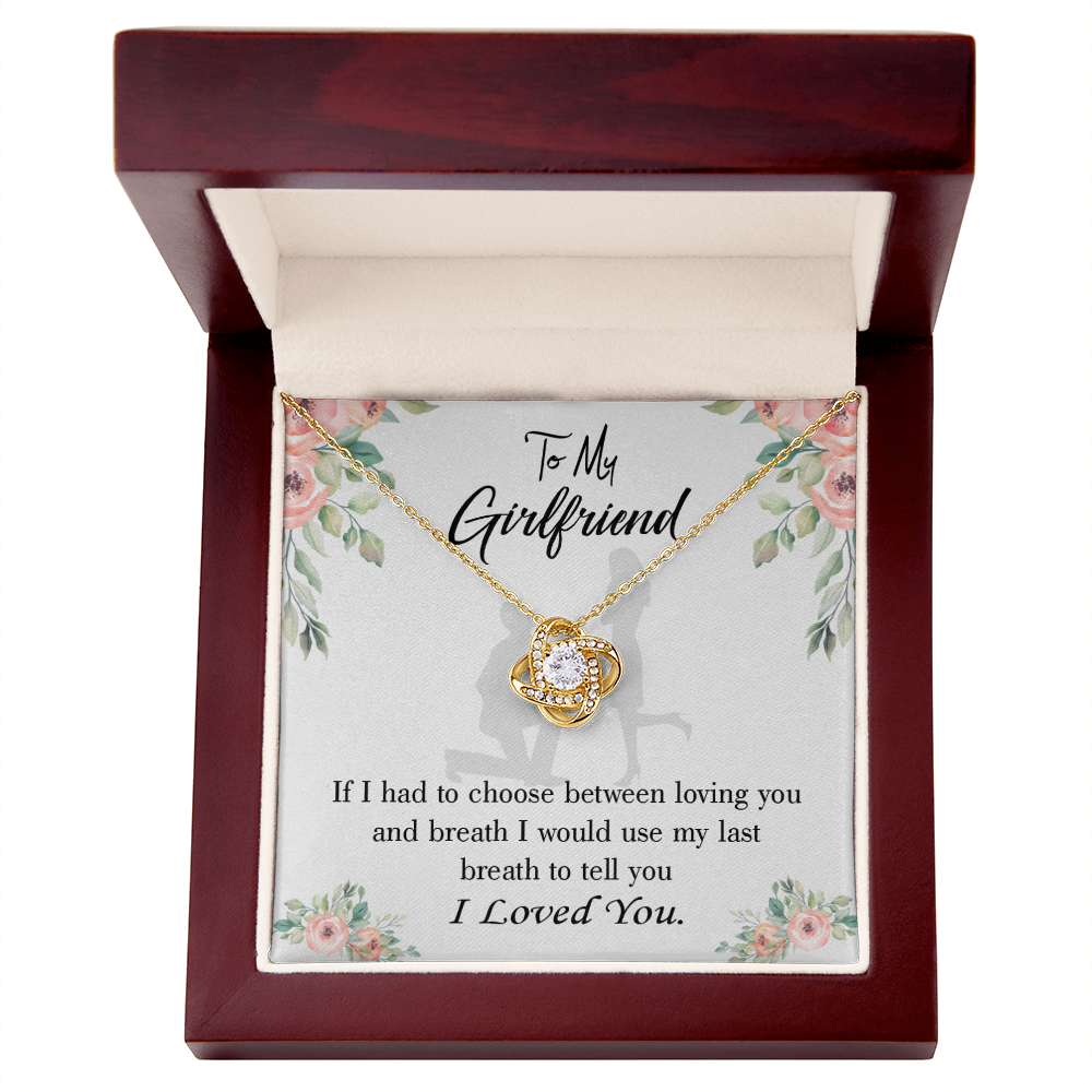 To My Girlfriend Last Breath Infinity Knot Necklace Message Card-Express Your Love Gifts