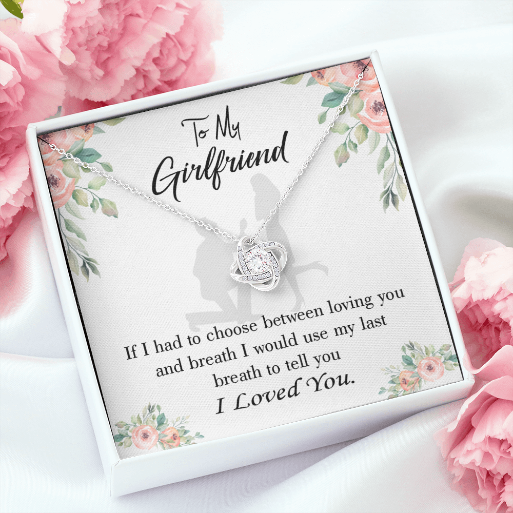 To My Girlfriend Last Breath Infinity Knot Necklace Message Card-Express Your Love Gifts