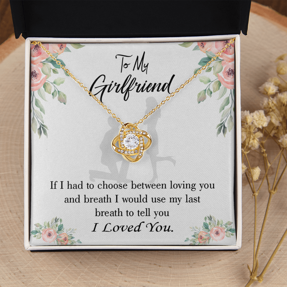 To My Girlfriend Last Breath Infinity Knot Necklace Message Card-Express Your Love Gifts