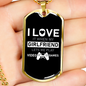 To My Girlfriend Let Me Play Girlfriend Necklace Stainless Steel or 18k Gold Dog Tag 24" Chain-Express Your Love Gifts