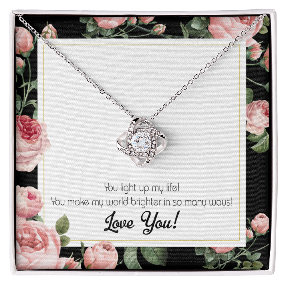 To My Girlfriend Light up my Life Infinity Knot Necklace Message Card-Express Your Love Gifts