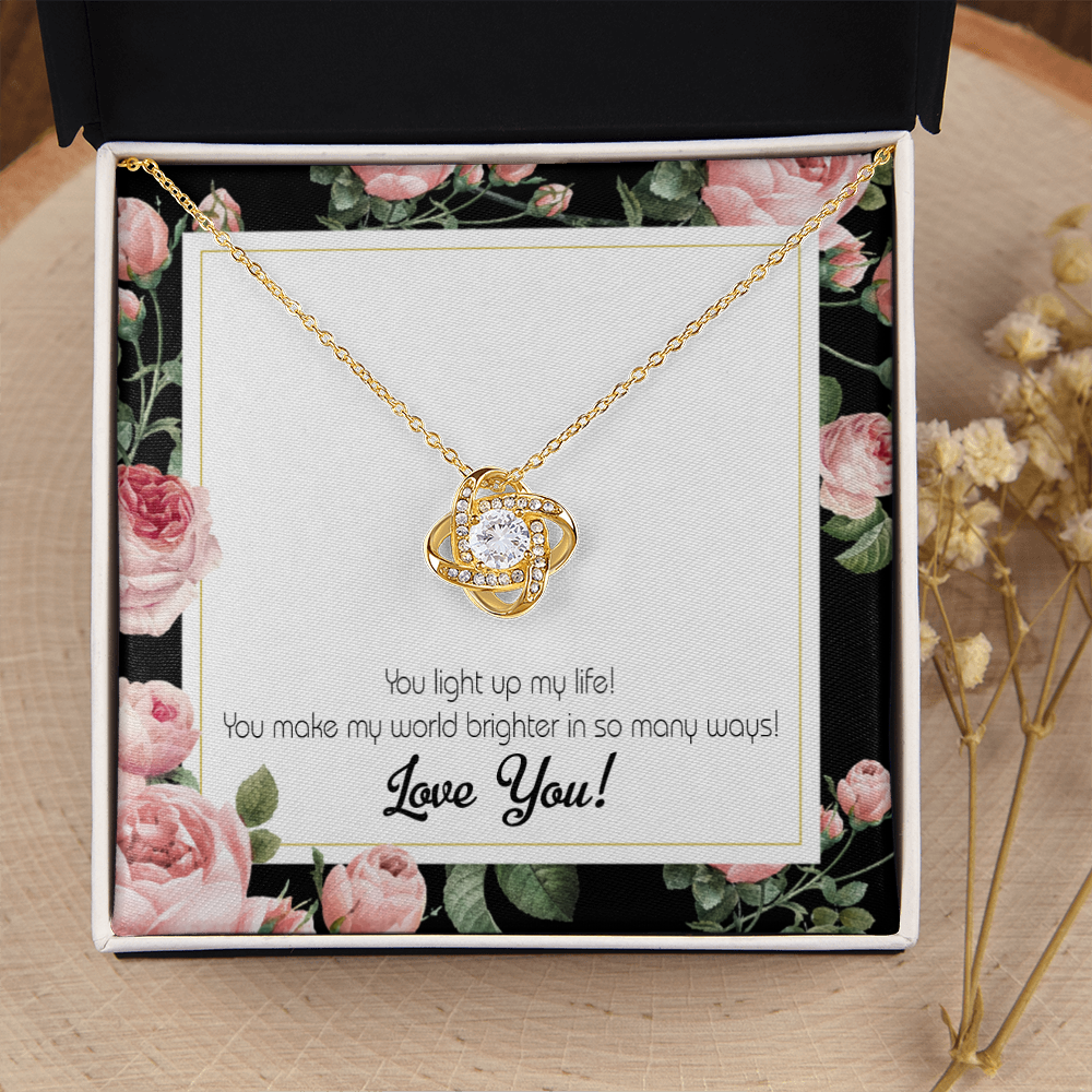 To My Girlfriend Light up my Life Infinity Knot Necklace Message Card-Express Your Love Gifts
