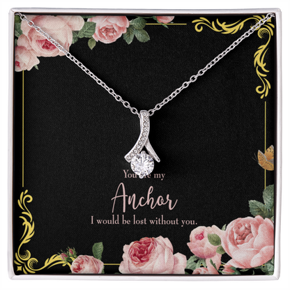 To My Girlfriend Lost Without You Alluring Ribbon Necklace Message Card-Express Your Love Gifts