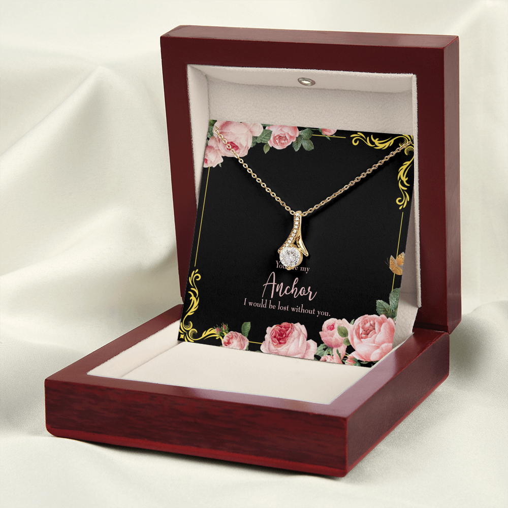 To My Girlfriend Lost Without You Alluring Ribbon Necklace Message Card-Express Your Love Gifts