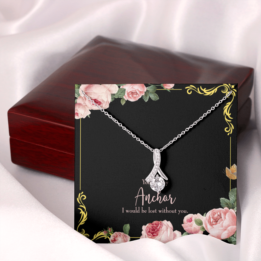 To My Girlfriend Lost Without You Alluring Ribbon Necklace Message Card-Express Your Love Gifts