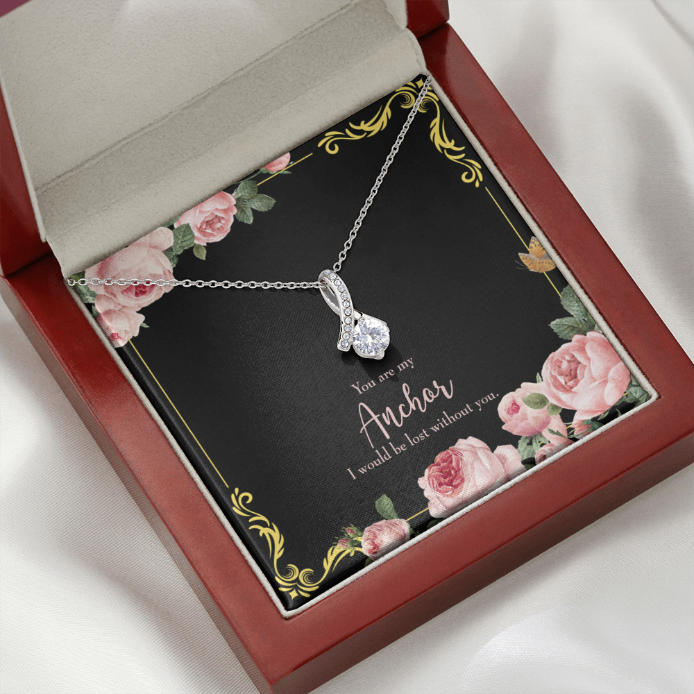 To My Girlfriend Lost Without You Alluring Ribbon Necklace Message Card-Express Your Love Gifts