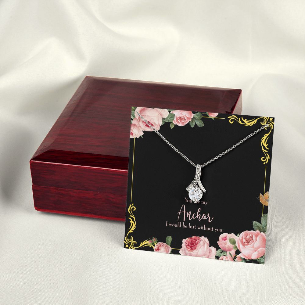 To My Girlfriend Lost Without You Alluring Ribbon Necklace Message Card-Express Your Love Gifts