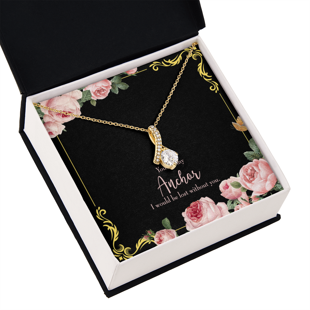 To My Girlfriend Lost Without You Alluring Ribbon Necklace Message Card-Express Your Love Gifts