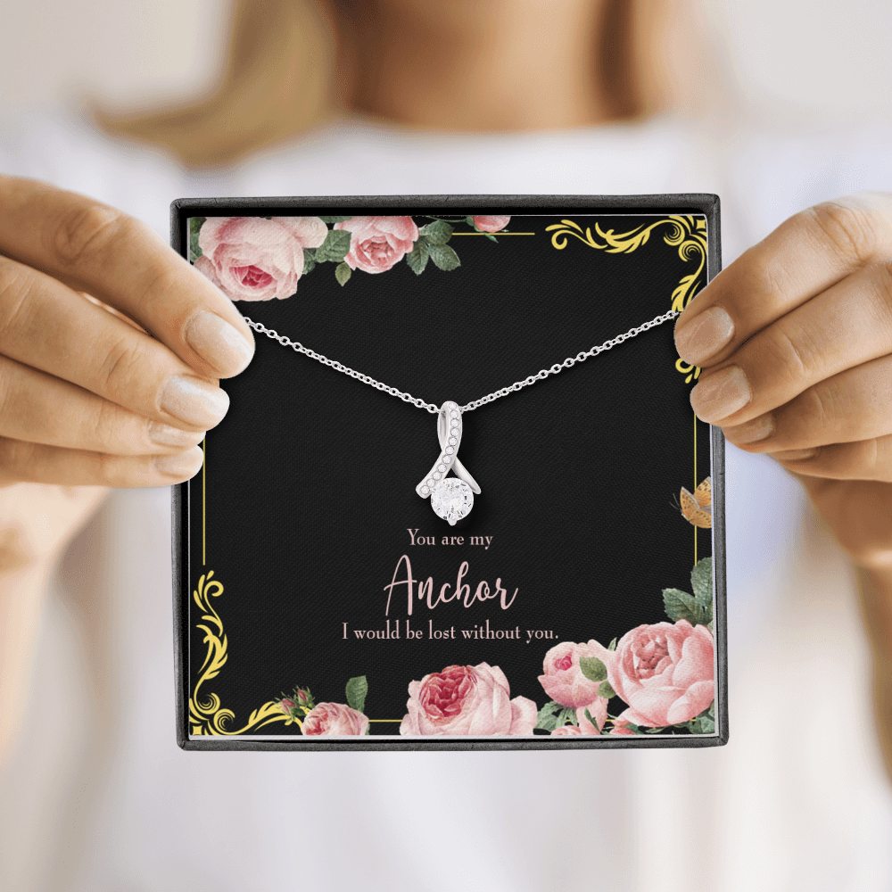 To My Girlfriend Lost Without You Alluring Ribbon Necklace Message Card-Express Your Love Gifts