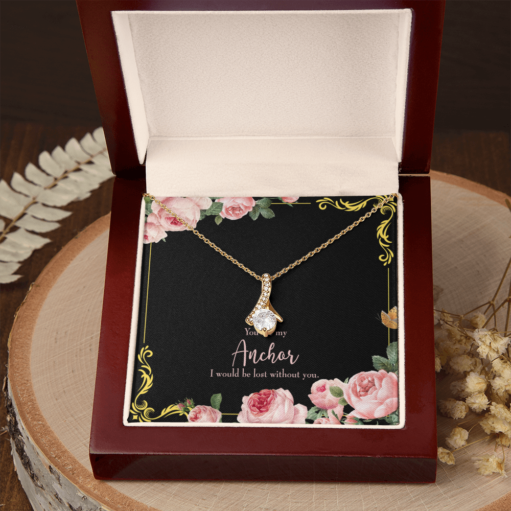 To My Girlfriend Lost Without You Alluring Ribbon Necklace Message Card-Express Your Love Gifts