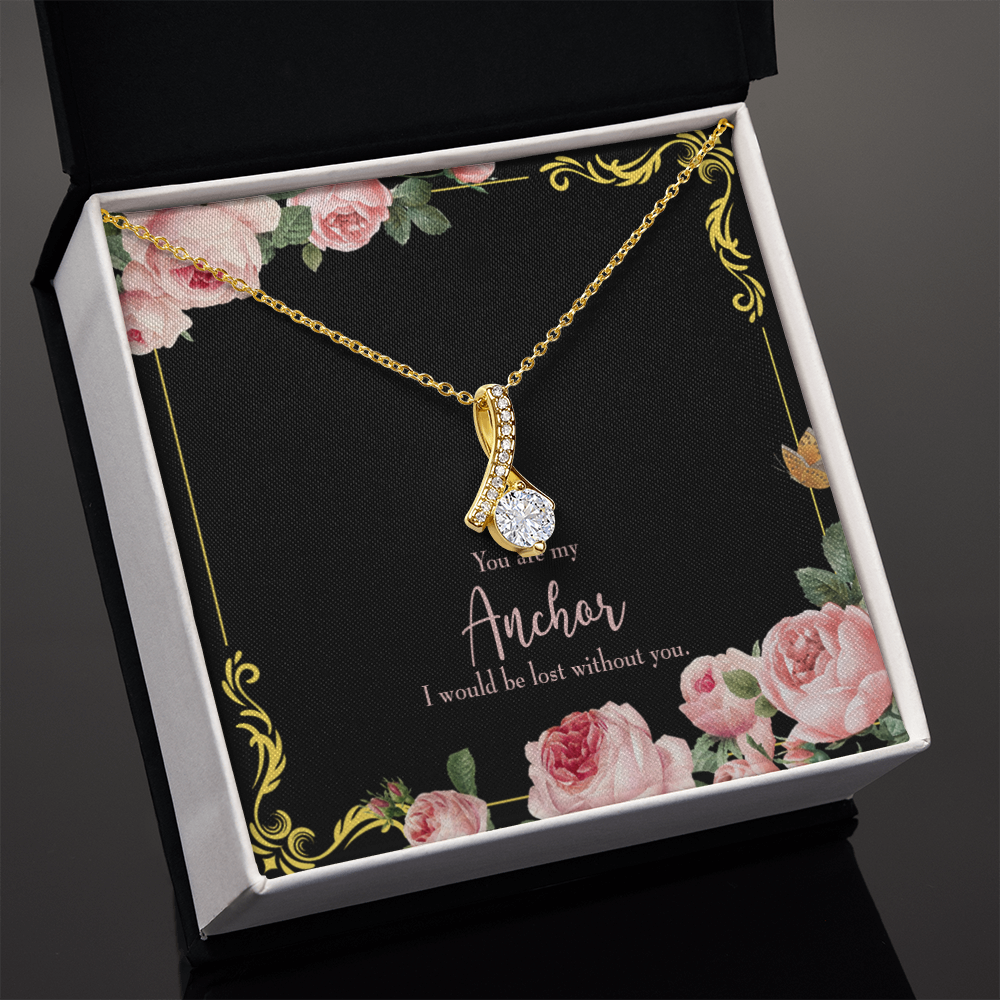 To My Girlfriend Lost Without You Alluring Ribbon Necklace Message Card-Express Your Love Gifts
