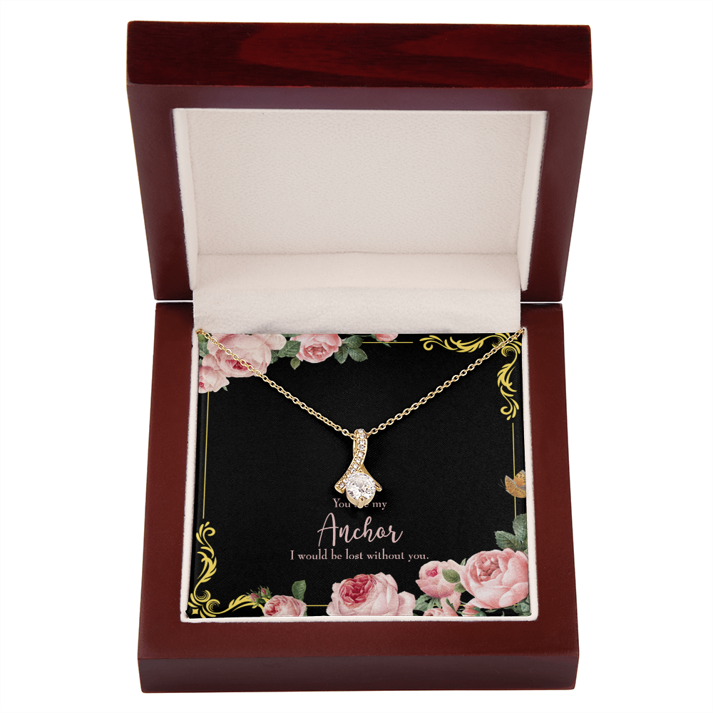 To My Girlfriend Lost Without You Alluring Ribbon Necklace Message Card-Express Your Love Gifts