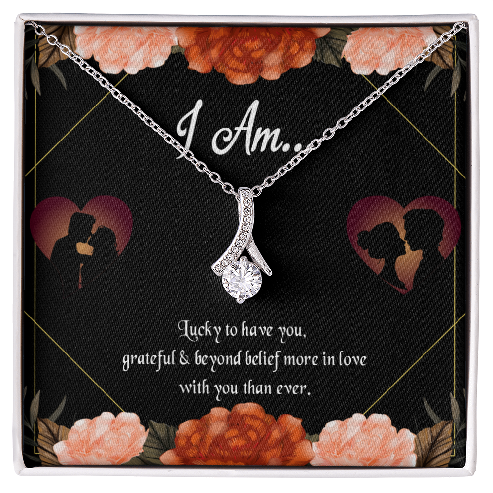 To My Girlfriend Love Gift I am Alluring Ribbon Necklace Message Card-Express Your Love Gifts