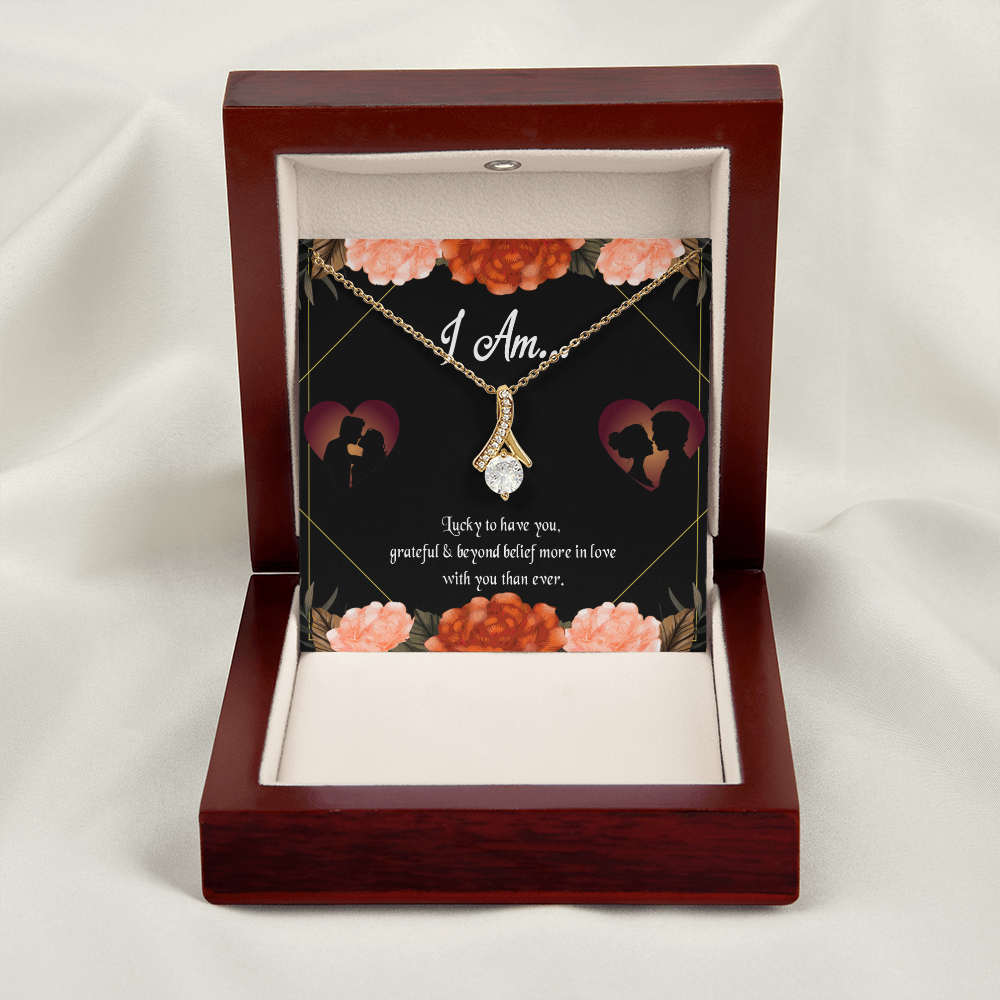 To My Girlfriend Love Gift I am Alluring Ribbon Necklace Message Card-Express Your Love Gifts