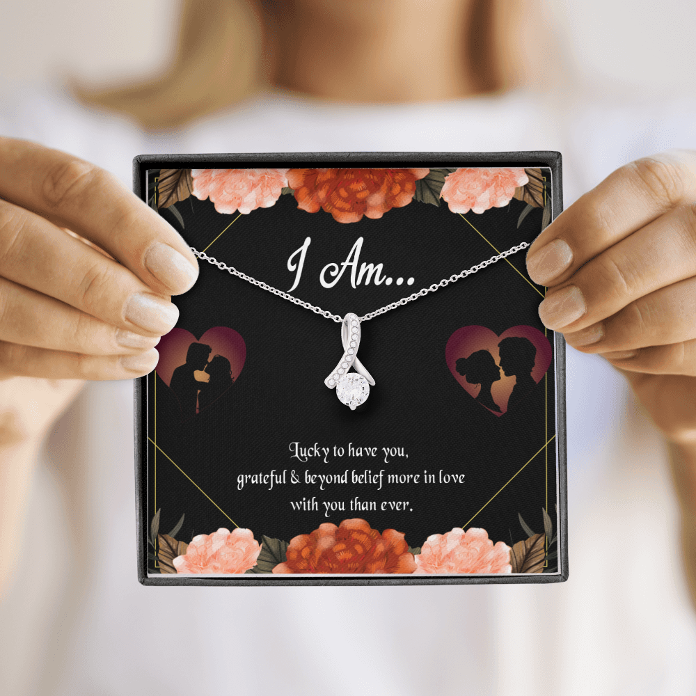 To My Girlfriend Love Gift I am Alluring Ribbon Necklace Message Card-Express Your Love Gifts