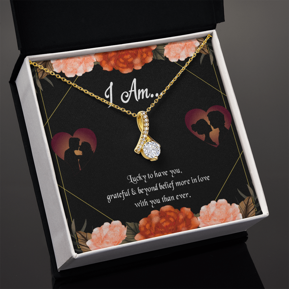 To My Girlfriend Love Gift I am Alluring Ribbon Necklace Message Card-Express Your Love Gifts