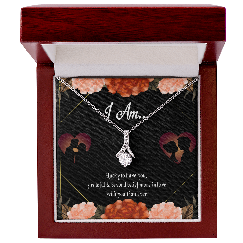 To My Girlfriend Love Gift I am Alluring Ribbon Necklace Message Card-Express Your Love Gifts