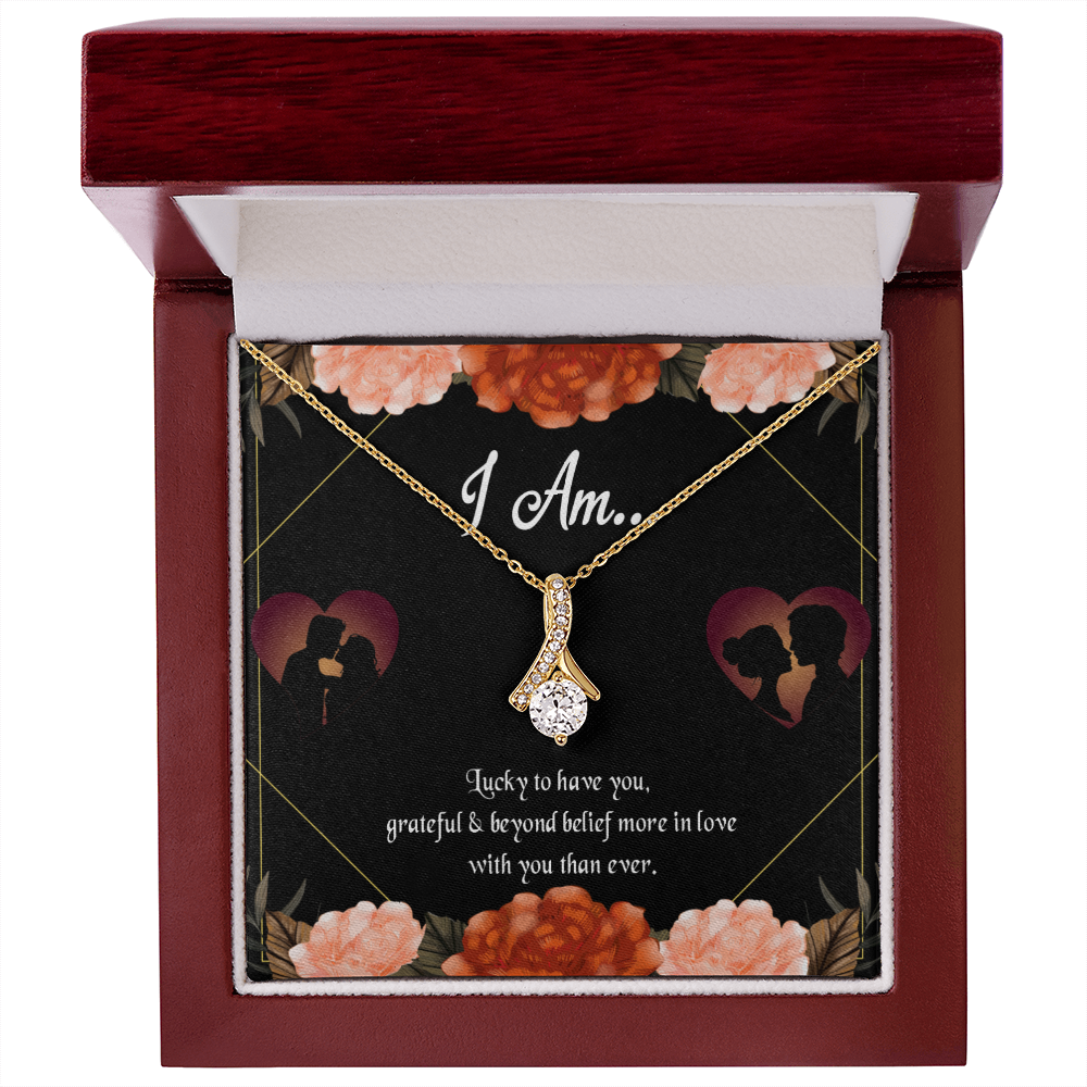 To My Girlfriend Love Gift I am Alluring Ribbon Necklace Message Card-Express Your Love Gifts