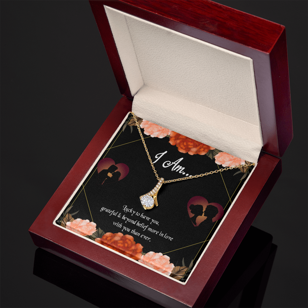 To My Girlfriend Love Gift I am Alluring Ribbon Necklace Message Card-Express Your Love Gifts